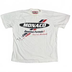 Vintage 90s monaco benetton formula 1 grand prix tee XL